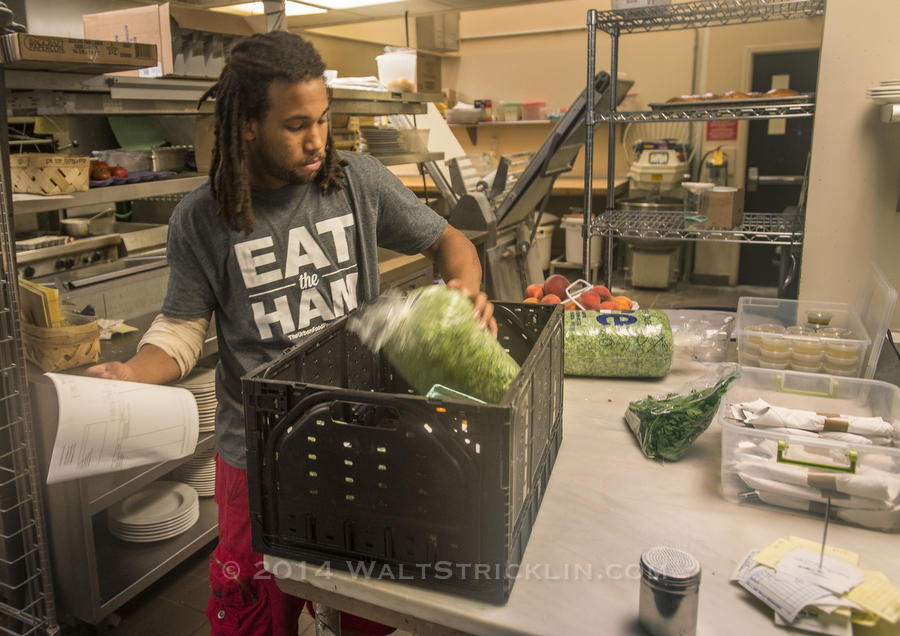 Antonio Roberiro-Howard  finishes his delivery for Continental Bakery in downtown Birmingham 